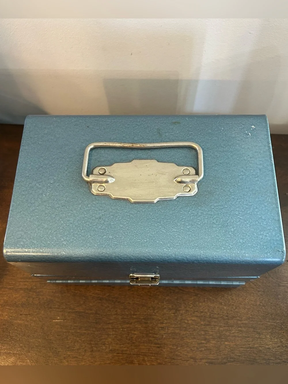 Vintage Logan Super 8mm Film Blue Metal Storage Box Case Holds 12 Reel Slots GUC